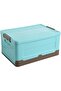 17.5" Large Plastic Storage Bin with Lid – Stackable & Foldable Organizer for Clothes & More