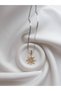 Steel Italian Crushed Chain Necklace - Flower Stone Detailed Necklace - Steel Necklace - 4