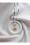 Steel Italian Crushed Chain Necklace - Flower Stone Detailed Necklace - Steel Necklace - 5
