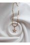 Steel Italian Crushed Chain Star Necklace - Star Stone Detailed Necklace - Steel Star Necklace