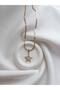Steel Italian Crushed Chain Star Necklace - Star Stone Detailed Necklace - Steel Star Necklace - 3