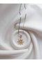 Steel Italian Crushed Chain Necklace - Flower Stone Detailed Necklace - Steel Necklace - 3