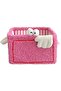 Adorable Pink Crocheted Storage Basket 40×30×25cm – For Toys, Clothes, Snacks & Bedside Use