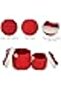 Set of 2 Red Cotton Rope Storage Baskets with Lids – Toy, Book & Nursery Organizers for Home Use - 2