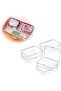 6-Pack Mini Clear Plastic Storage Boxes for Small Items, 4.45x3.3x1.18in Containers