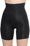 Laser Cut Shorts Corset High Waist Long Leg and Non-Marking Seamless Ghost Corset, Black-Elillom