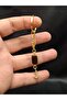 Gold Color Stone J Letter Tiger Eye Keychain Charm - 3