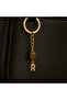 Gold Color Stone R Letter Tiger Eye Keychain Charm