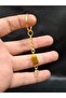 Gold Color Stone P Letter Tiger Eye Keychain Charm - 3