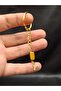 Gold Color Stone Y Letter Tiger Eye Keychain Charm - 3