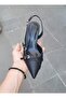 Women's Thin Heel Buckle Open Back Stiletto Mold Shoes - 3
