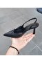 Women's Thin Heel Buckle Open Back Stiletto Mold Shoes - 5