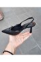 Women's Thin Heel Buckle Open Back Stiletto Mold Shoes - 2