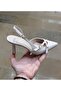 Women's Thin Heel Buckle Open Back Stiletto Mold Shoes - 6