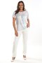بلوزة بأكمام قصيرة منقوشة باللون الأزرق مقاس كبير