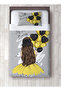 Gray Balloon Girl Patterned Single Bedspread and Pillowcase Set - 2