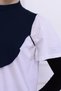 Turtleneck Neck Collar Navy Blue - Women's Hijab Combed Cotton Half Body Hijab Prayer Neck Collar with Stand Collar - 5