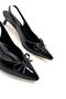Mustache Bow Low Heeled Women's Shoes Black - 6