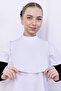 Turtleneck Neck Collar White - Women's Hijab Combed Cotton Half Body Hijab Prayer Neck Collar with Stand Collar