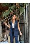 Casual Suit with Striped Vest
