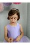 Girl's Island Model Evening Dress Lilac Collar Pearl Dress - 4