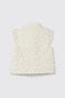 Baby Girl Heart Patterned Ruffle Detailed Cotton Lined High Collar Micro Beige Vest - 2