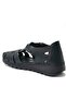 Inside and Outside Genuine Leather Daily Women's Sandals Shoes Black - 4