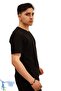 Relaxed Cut Crew Neck Cotton Combed T-Shirt Black