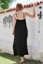 Black Strap Slit Lace Casual Muslin Long Woven Dress 128 55 - 2