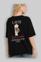 Latte Cocktail Printed Oversize T-Shirt Men Women 100% Cotton Crew Neck Tshirt - 4