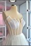 See-Through Step Neckline Maxi Length Ready Made Blank Tulle Evening Dress and Wedding Dress - 5