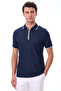 Men's Zippered Stripe Detailed Polo Neck T-Shirt - Alba - 4