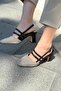 Marlo Matte Leather Black Straw Detailed Mary Jane - 4