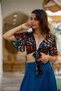 Black Patterned Blouse - 7