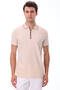 Men's Zippered Stripe Detailed Polo Neck T-Shirt - Alba - 5