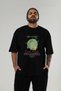 Gin Tonic Cocktail Front Printed Black Oversize T-Shirt Men's Women's 100% Cotton Crew Neck T-Shirt - 6