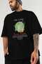Gin Tonic Cocktail Front Printed Black Oversize T-Shirt Men's Women's 100% Cotton Crew Neck T-Shirt - 3