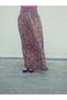 Elastic Waist, Vivid Colorful Patterned Viscose Press Fabric Maxi Length Skirt Size 38 100 Kilogram - 2