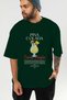 Pina Colada Cocktail Front Printed Green Oversize T-Shirt Men's Women's 100% Cotton Crew Neck T-Shirt - 6