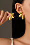 Tarnish Free Steel 4 Leaf Flower Earrings