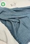 Tasseled Muslin Tv Blanket Petrol Blue - 2