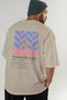 Singapore Sling Cocktail Back Printed Beige Oversize T-Shirt Men Women Cotton Crew Neck Tshirt - 7