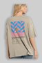 Singapore Sling Cocktail Back Printed Beige Oversize T-Shirt Men Women Cotton Crew Neck Tshirt - 3