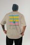 Old Fashioned Cocktail Back Printed Beige Oversize T-Shirt Men Women Cotton Crew Neck T-Shirt