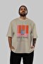 Gin Tonic Cocktail Pre-Printed Beige Oversize T-Shirt Men Women Cotton Crew Neck Tshirt - 5