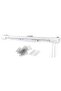 Ultra Corded Single Adjustable Traverse Curtain Rail with Curtain Hanging Hooks, 112 – 210 cm, WHITE