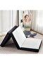WHITE MEDICATED FOLDING PORTABLE 180 X 90 X 10CM KNITTED MATTRESS WITH BLACK BORDER