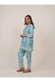 Sky Blue Abstract Print Co-Ord Set - 2
