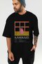 Kamikaze Cocktail Front Printed Black Oversize T-Shirt Men Women Cotton Crew Neck Tshirt - 7