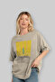Long Island Cocktail Front Printed Beige Oversize T-Shirt Men Women Cotton Crew Neck Tshirt - 4
